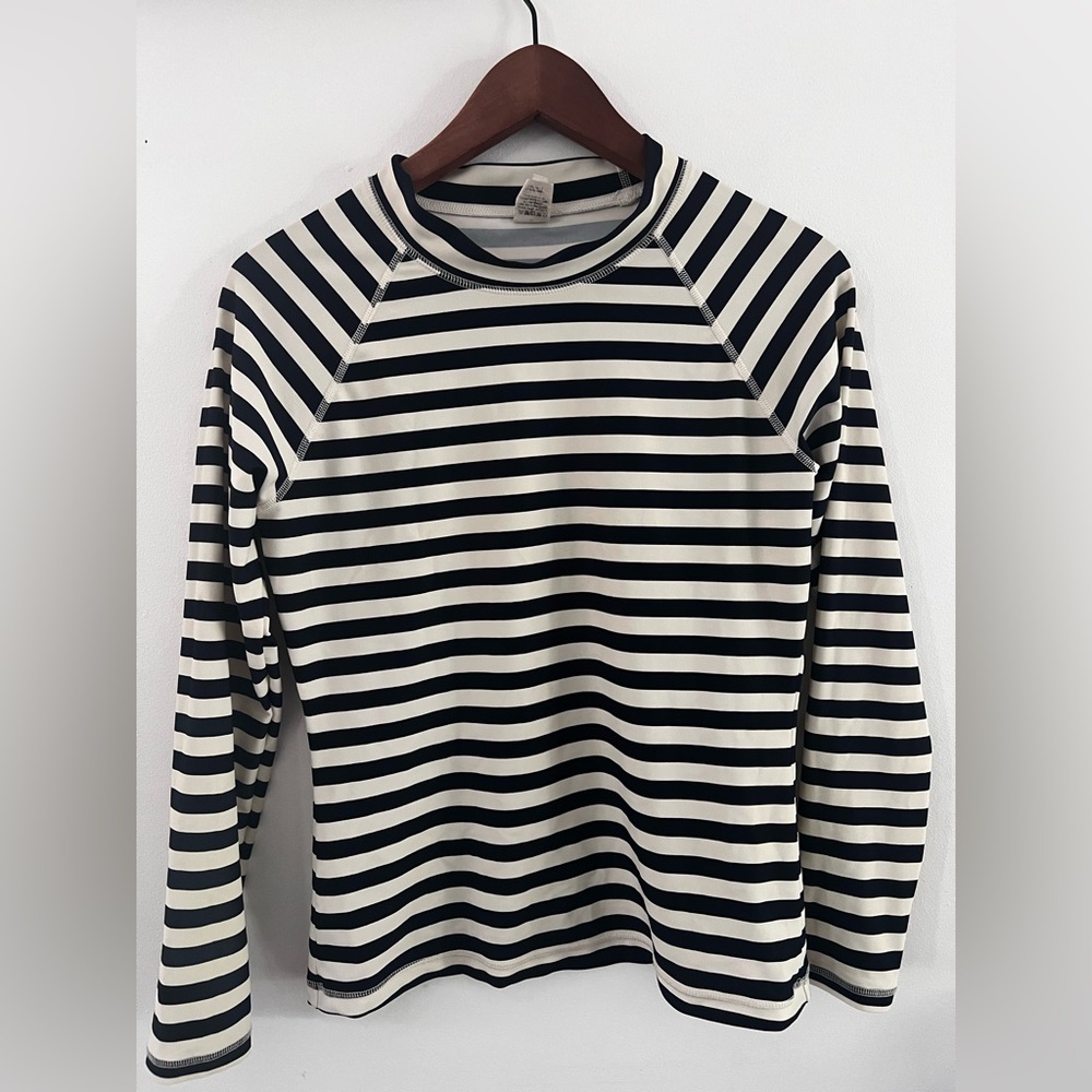 J Crew long sleeve rash guard, classic stripes, medium